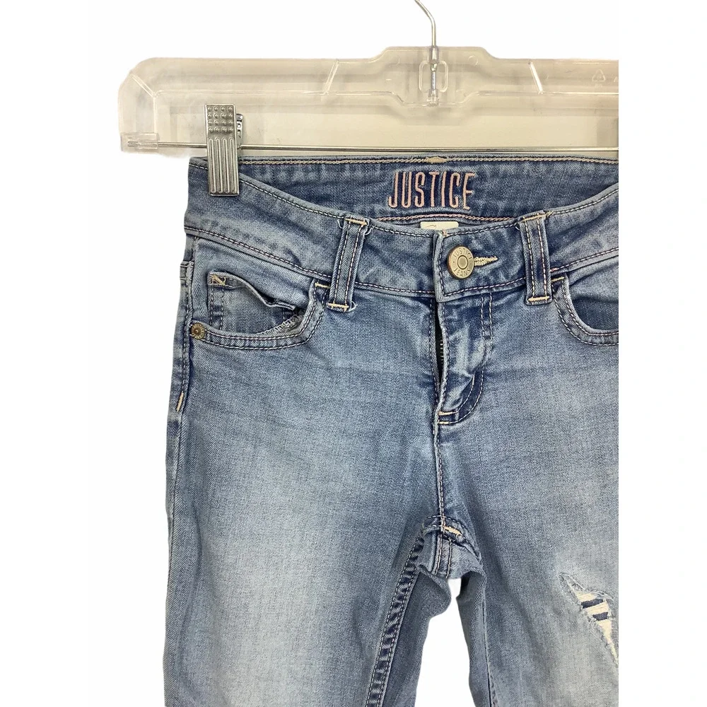Justice Mid Rise Super Skinny Denim Jeans 10 Slim